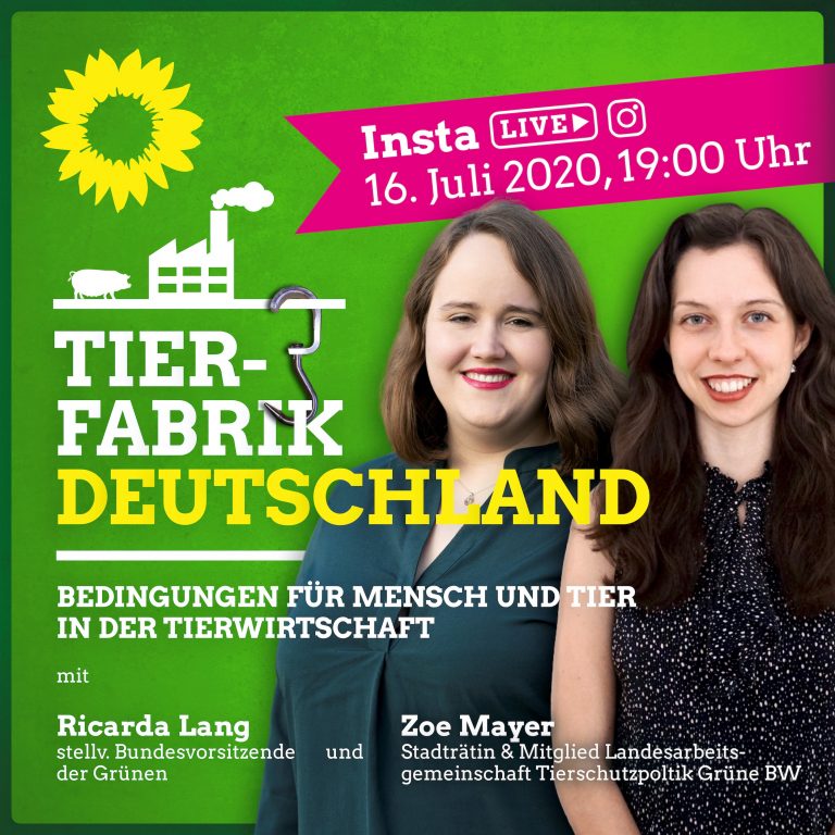 „Tierfabrik Deutschland“ Ricarda und Zoe auf Insta-Live am 16.07.2020 19 Uhr