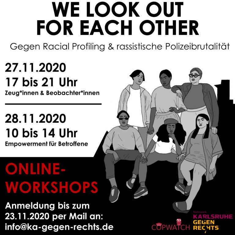 Workshops zum Thema rassistische Polizeibegegnungen für Betroffene und Beobachter*innen