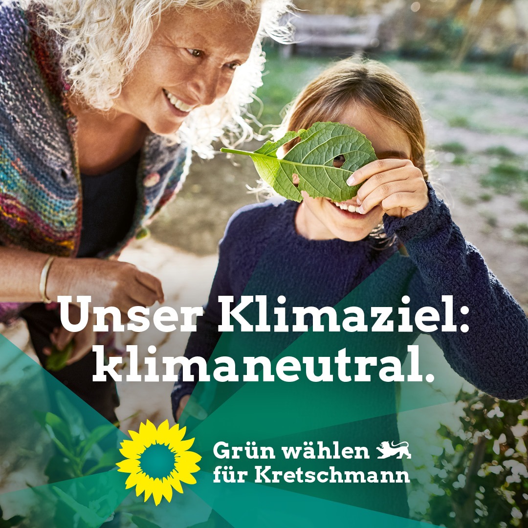 Plakat zur Landtagswahl 2021 Thema Unser Klimaziel: klimaneutral