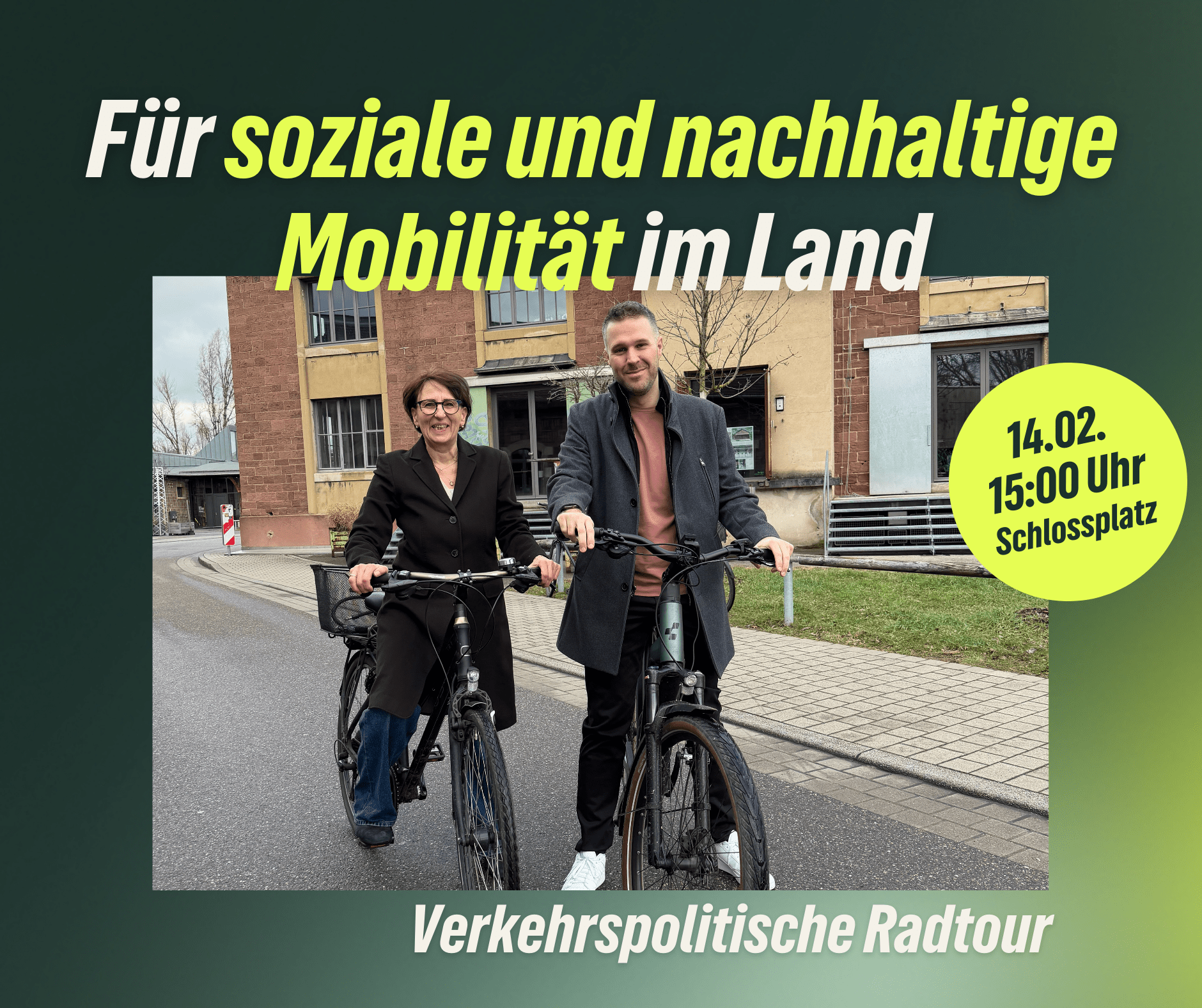 Verkehrspolitische Radtour mit Dr. Ute Leidig und Benjamin Bauer
